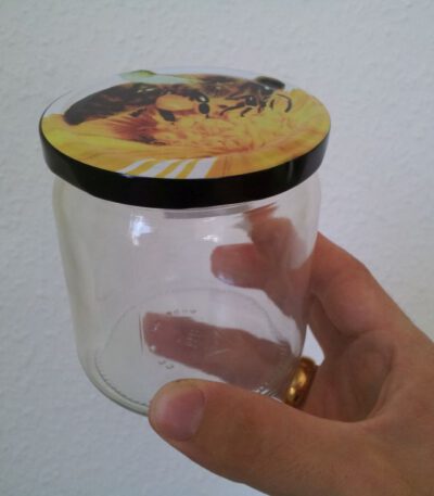 Honigglas 500g mit Bienendeckel ohne Weichmacher ESBO
